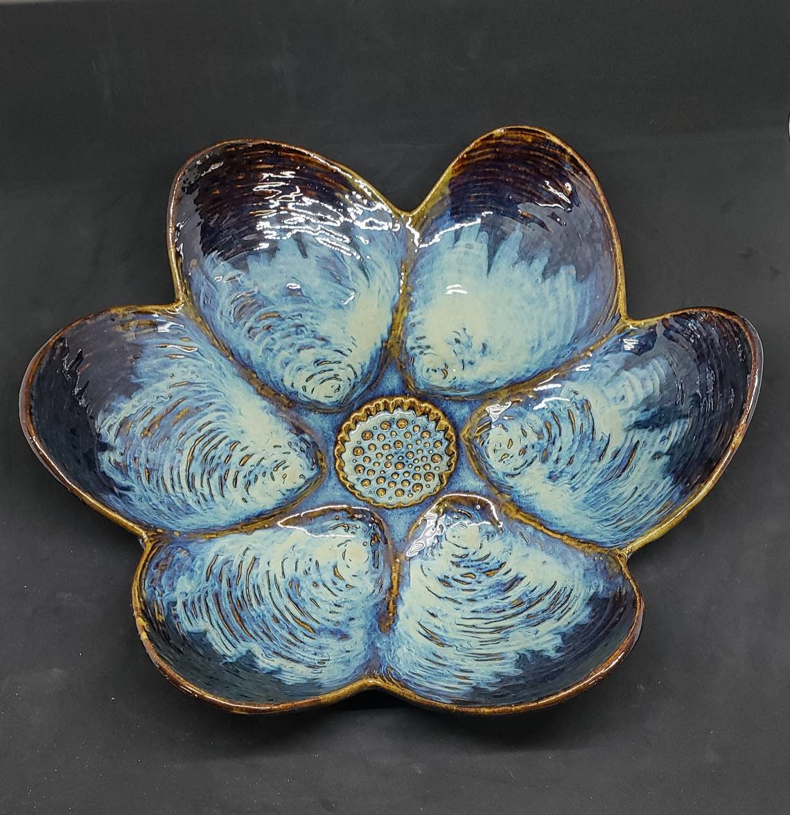 Textured Pottery Bowl With Embossed Shell Pattern Unique Etsy UK