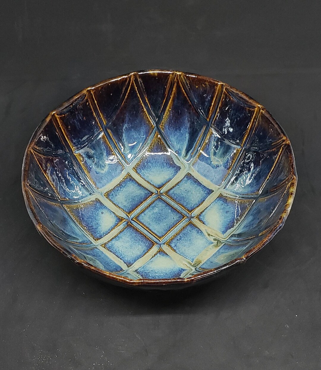 Medium Textured Decorative Pottery Bowl embossed Clay Bowl Pottery