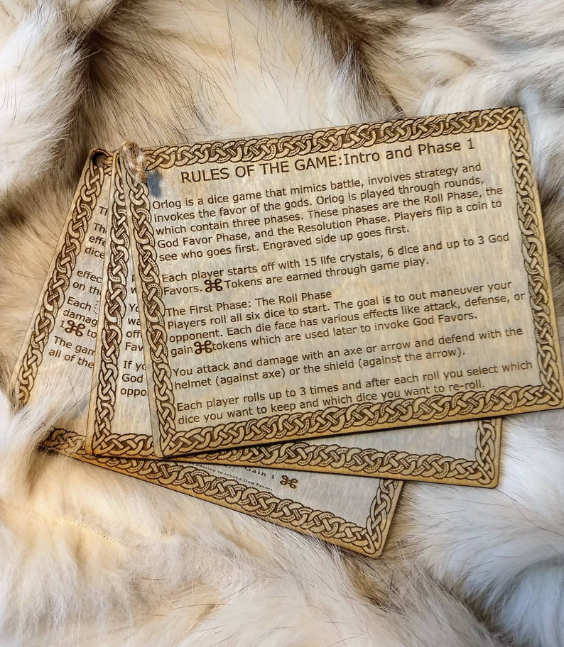 Full Orlog Game set Viking Dice Game Table Top Game Etsy