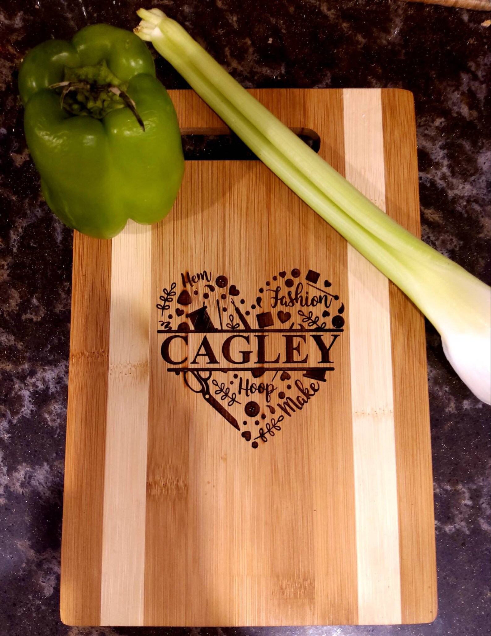 etsy bamboo cutting board