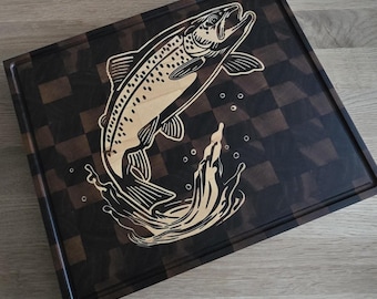 Cnc Vector file prepared for perfect trout inlay Cutting board (SVG DXF VECTOR)