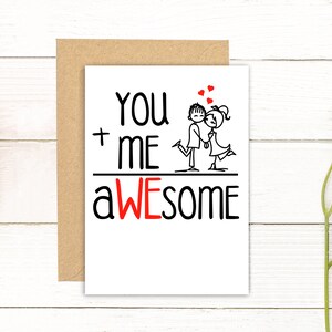 You + Me = Awesome Valentine&#39;s Day Card