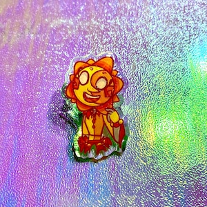 Happy Sunny Daycare Attendant glitter Acrylic Pin