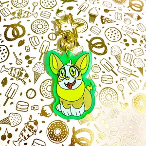 Yamper Green Frosted Acrylic Keychain