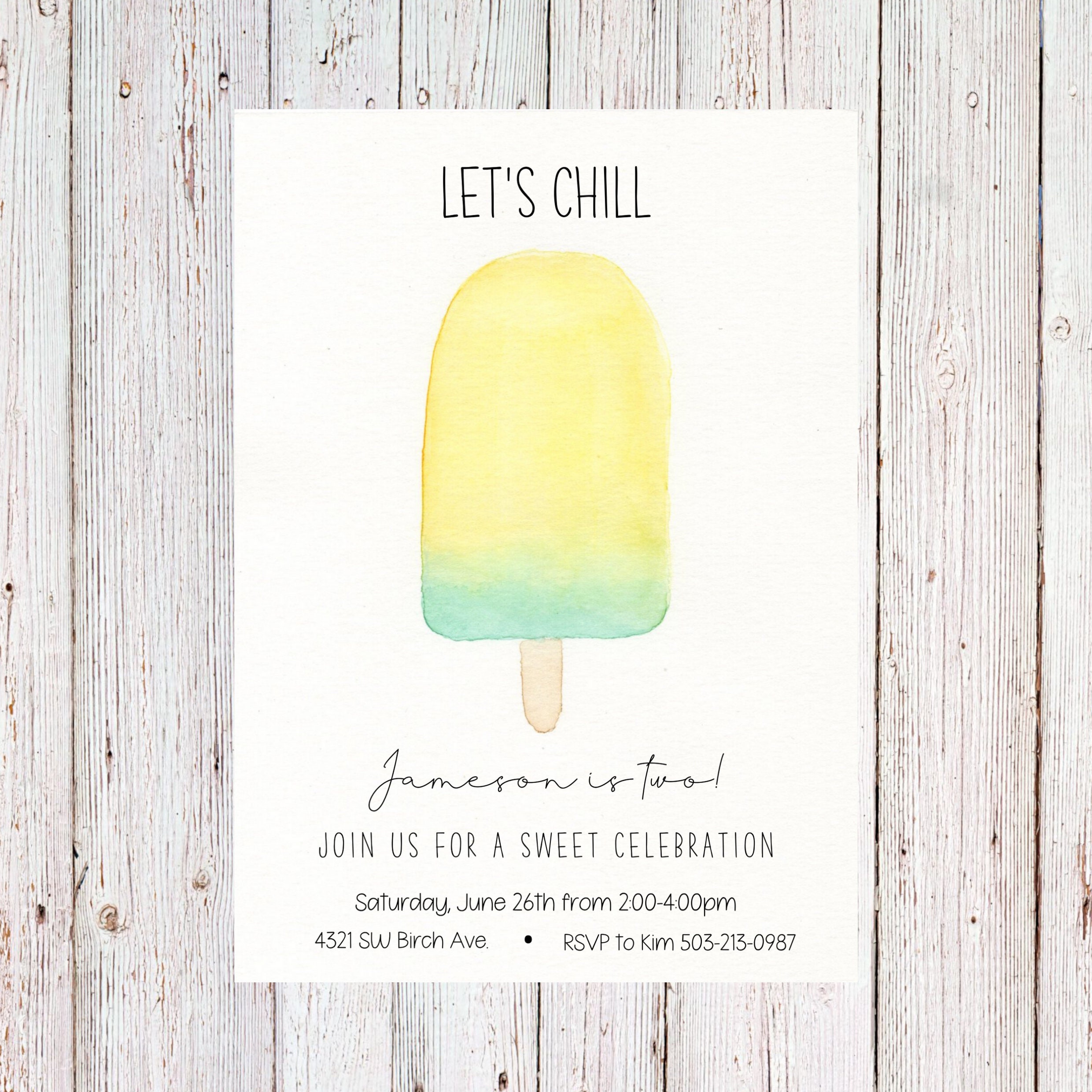 Ice Cream Party Sign Let's Chill Digital Instant