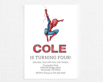 Customizable superhero invitation, spiderman invitation, avenger birthday invitation, super hero birthday, spiderman - digital copy
