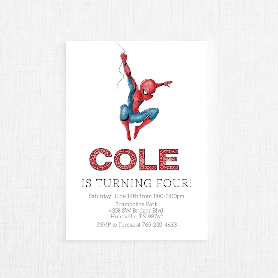 Customizable superhero invitation, spiderman invitation, avenger birthday invitation, super hero birthday, spiderman - digital copy