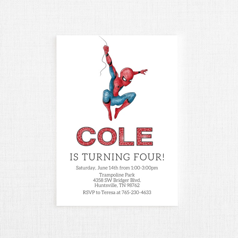 Customizable superhero invitation spiderman invitation avenger birthday invitation super hero birthday spiderman digital copy