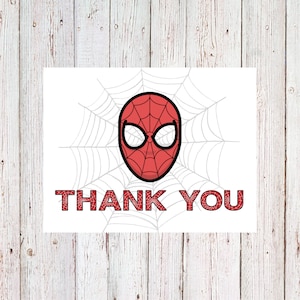 Spiderman-Dankeskarte, Superheld-Dankeskarte, digitaler Download-Dankeskarte, Marvel-Dankeskarte - digitale Kopie