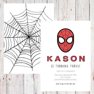 Invitación de superhéroe personalizable, invitación de spiderman, invitación de cumpleaños de vengador, cumpleaños de superhéroe, spiderman - copia digital