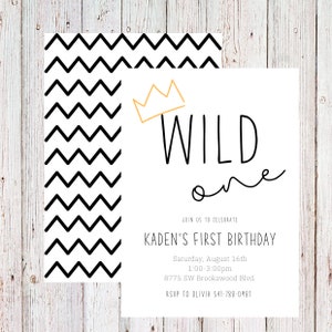 Customizable wild one birthday invitation, where the wild things are invitation, wild invitation, digital download - digital copy