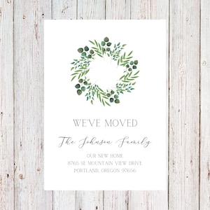 Customizable new address announcement, we've moved card, our new home card, moving announcement, house warming party - digital copy