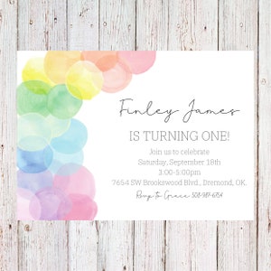 Customizable balloon birthday invitation, first birthday, balloon arch invitation, balloon theme, balloon garland - digital copy