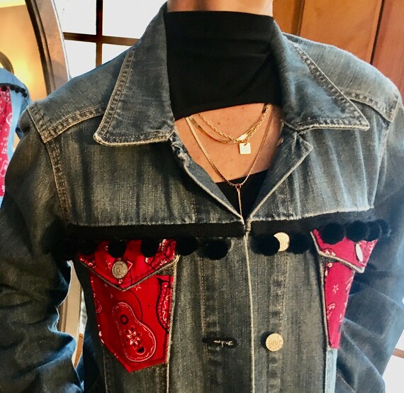 Country Girl Upcycled Denim Jean Jacket 