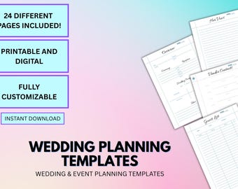 Wedding Planner Bundle: Digital Templates