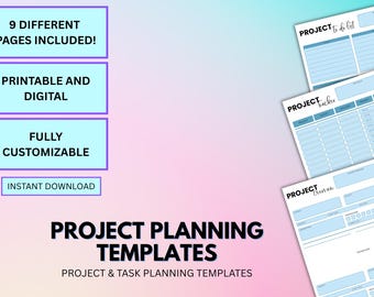 Project Planner Bundle: Task Tracker, Weekly Planner
