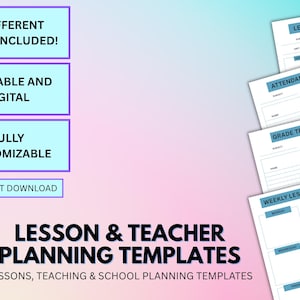 Digital Lesson Planner Bundle: Teacher Timetables & Grade Tracker