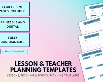 Digital Lesson Planner Bundle: Teacher Timetables & Grade Tracker