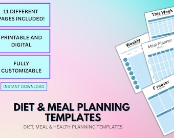 Weekly Meal Planner Bundle: Diet & Food Planning (Digital Download)