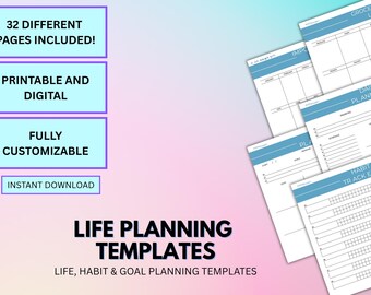 Life Planner Bundle: Habit Tracker, Goal Planner