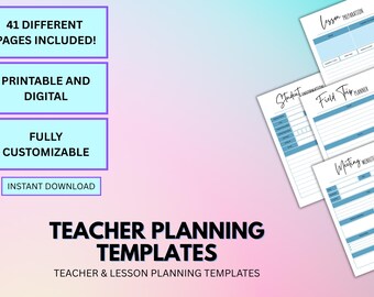 Digital Teacher Planner Bundle: Lesson Prep, Student Info