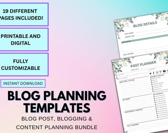 Blog Post Planner Bundle: Content Calendar, SEO, Income Tracker