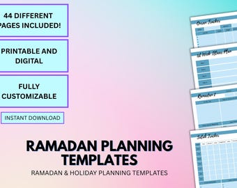 Ramadan Planner Bundle: Iftaar, Quran, Salah Tracker