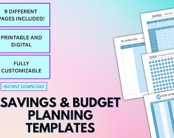 Savings Tracker Planner Bundle: Digital Budgeting (Digital Download)