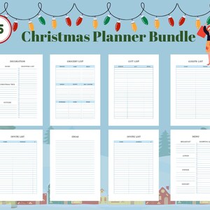 Digitale planner: kerstplannerbundel: verlanglijsten, gastenlijsten, vakantieplanners en meer!
