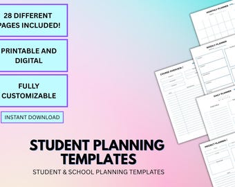 Student Planner Bundle: Digital School Organizer (Digital Download)