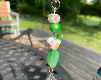 Handmade Beaded Bird Keychain