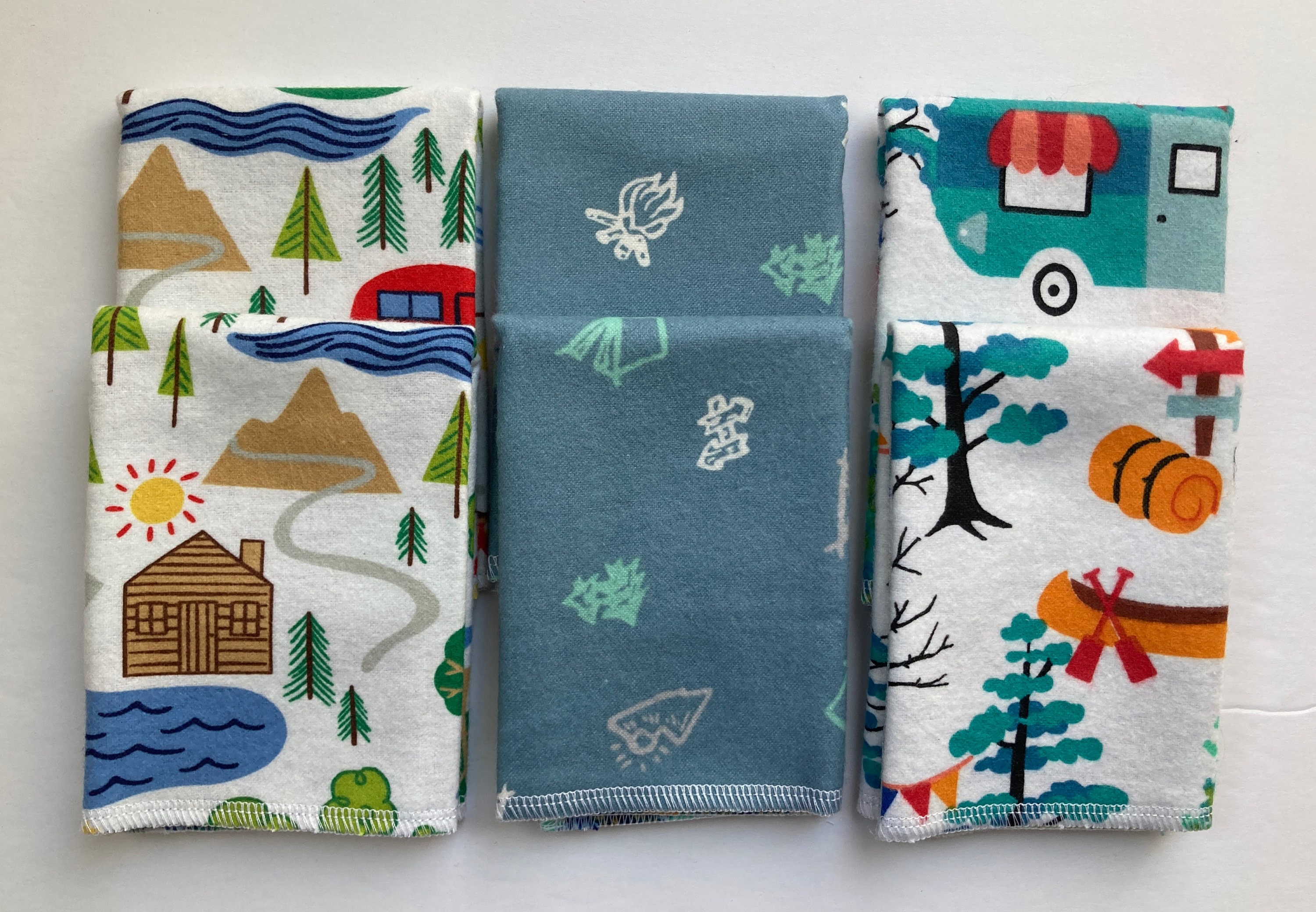 Camping life 2- ply cotton napkins. Set of 6.