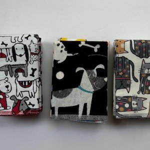 Dog and cat lover flannel napkins! Set of 6.