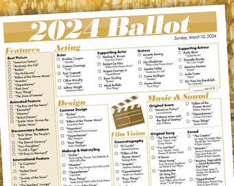 2024 Awards Printable Ballot Download (Oscars)