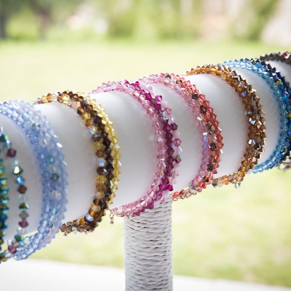 Bracelets Perles Cristal Toupies Swarovski