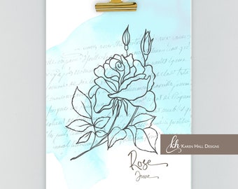 June Birth Flower / Birth Month Flower / Rose / Roses / Downloadable Print  / Birth Flower / Floral Printable Art