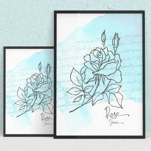 June Birth Flower / Birth Month Flower / Rose / Roses / Downloadable Print / Birth Flower / Floral Printable Art image 3