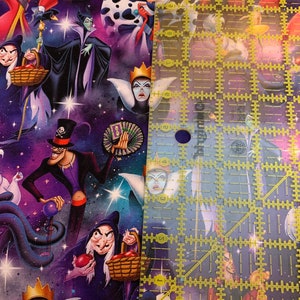 9x14 Tumbler Cotton Spandex Fabric Cut Small Crafts - Magical Silhouette Villain Characters