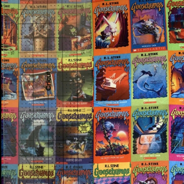 9x14 Tumbler Cotton Woven Fabric Cut Small Crafts - Goosebumps Books Inspired Woven