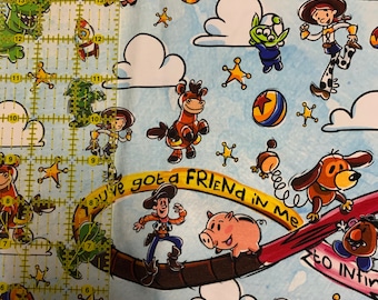 9x14 Tumbler Cotton Spandex Fabric Cut Small Crafts - Toy Story Inspired