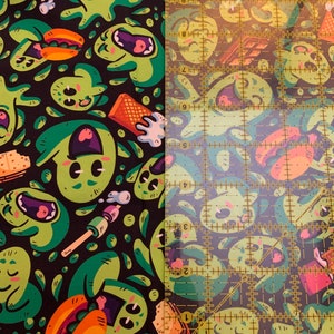 9x14 Tumbler 100% Cotton Woven Fabric Cut Small Crafts - Ghost Busting Slimer Inspired