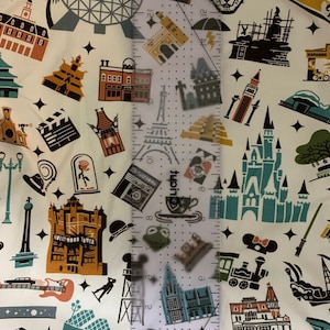 9x14 Tumbler Cotton Spandex Knit (stretches) Fabric Cut Small Crafts - Magical Parks Regular Scale Inspired