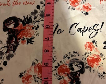 Edna No Capes #8 Inspired Tumbler Fabric 100% Cotton Woven 8x14"