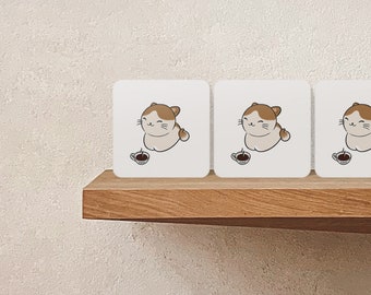 Kaffee katze - Untersetzer (4er Set)