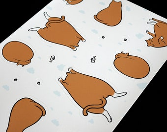 Ingwer Katzen - StickerBlätter