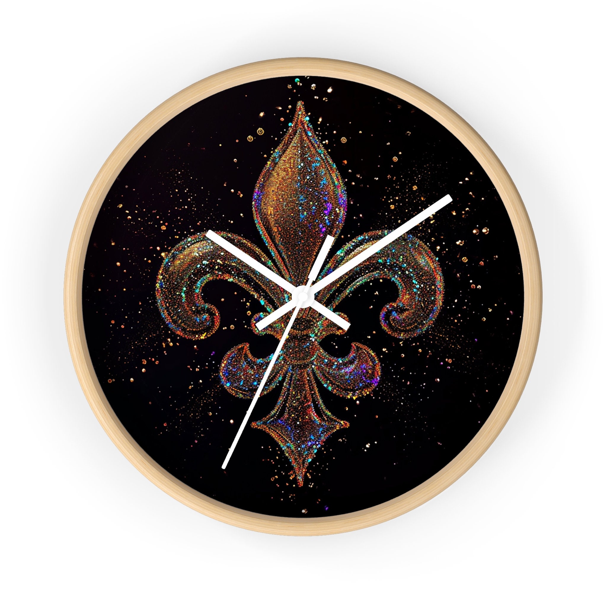 Fleur De Lis Clock, Fleur De Lis Wall Clock, Fleur De Lis Decor, Fleur