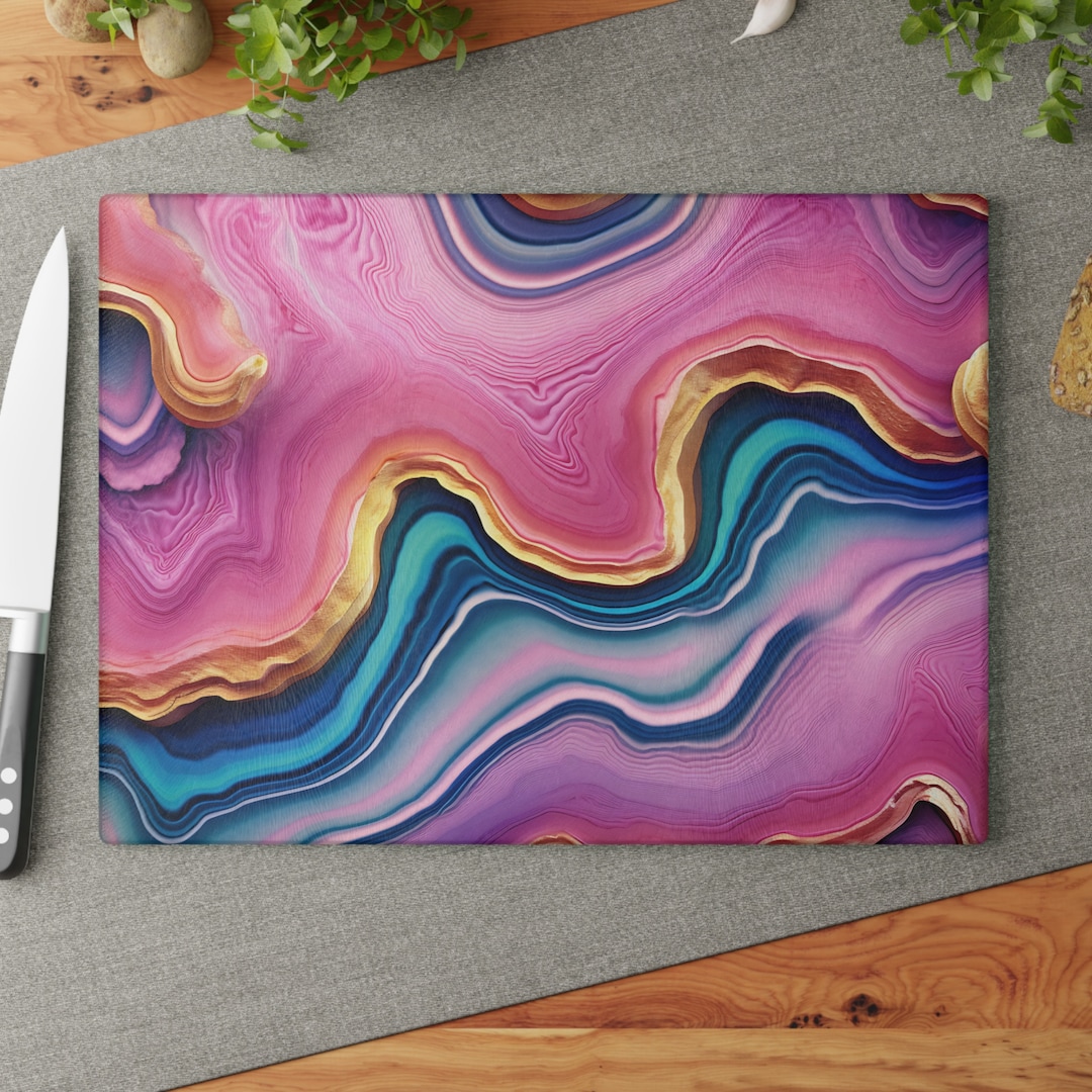Glass Cutting Board, Modern Cutting Board, Abstract Cutting Board