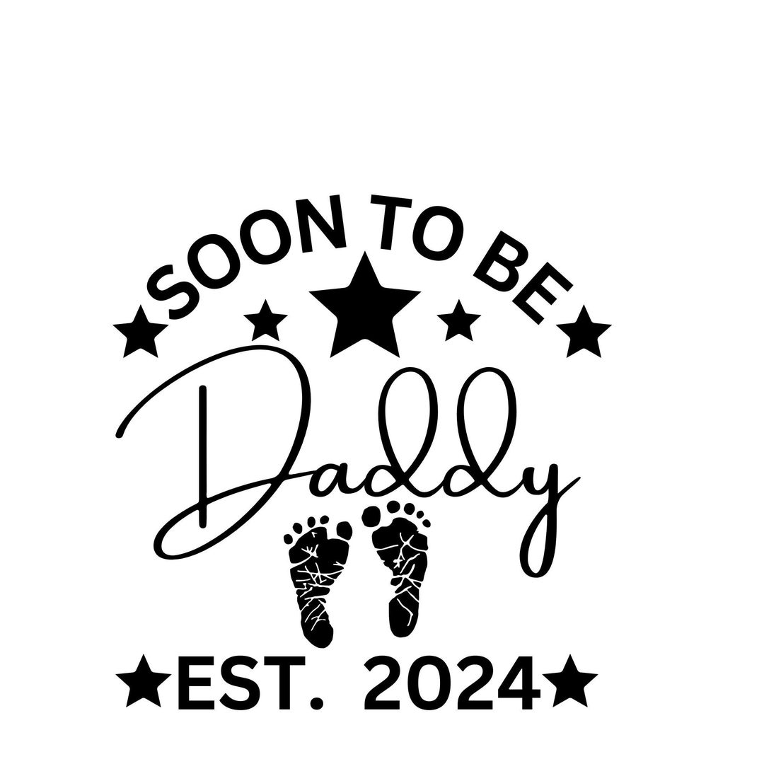 New Dad PNG, Soon to Be Daddy Est 2024, Dad 2024, New Father PNG, New