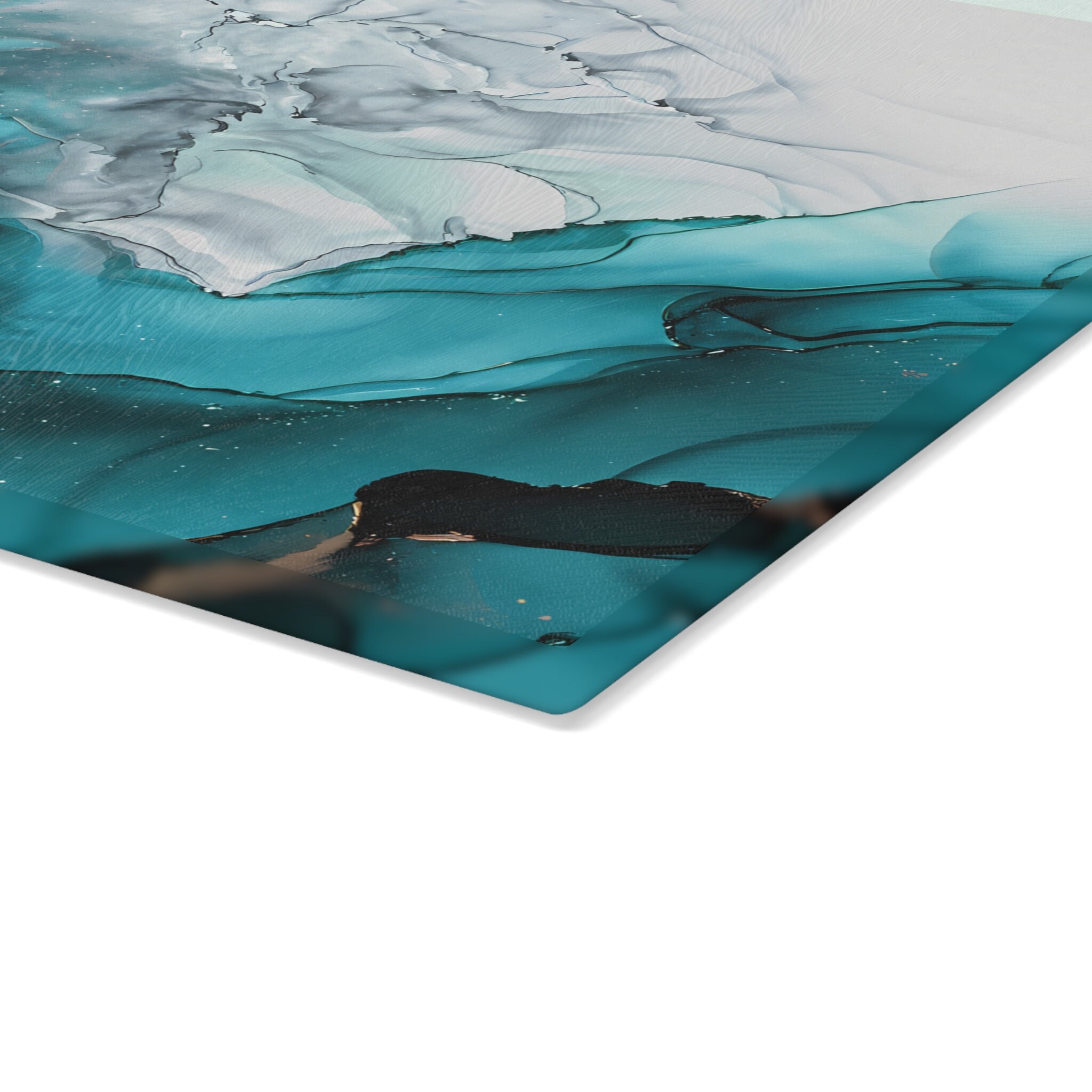 Glass Cutting Boards, Unique Glass Cutting Boards, Blue Marble Glass