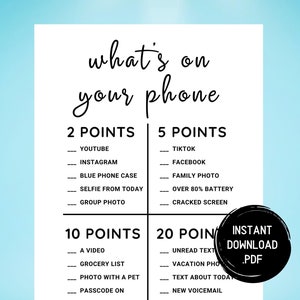 Icebreaker Games, Ice Breaker Games, Ice Breaker Questions, What&#39;s On Your Phone, Office Party Games, Happy Hour Games, Printable Games